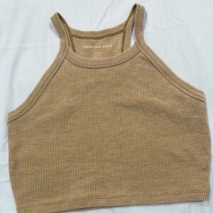 American Eagle waffle knit cropped tank in green
Size medium